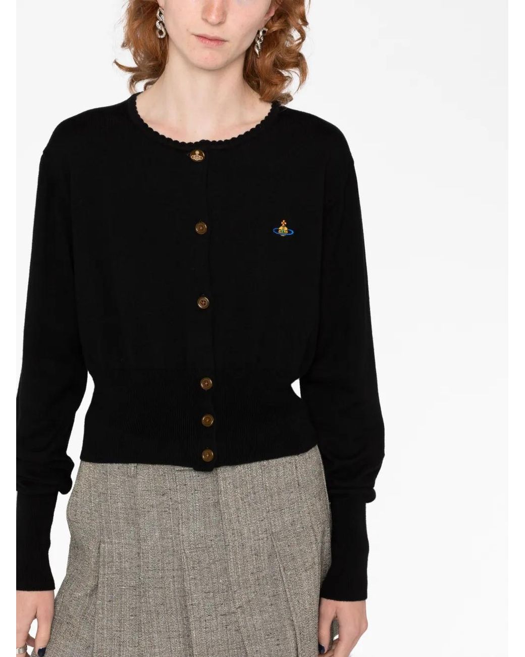 Vivienne Westwood Black Bea Orb Embroidered Cardigan