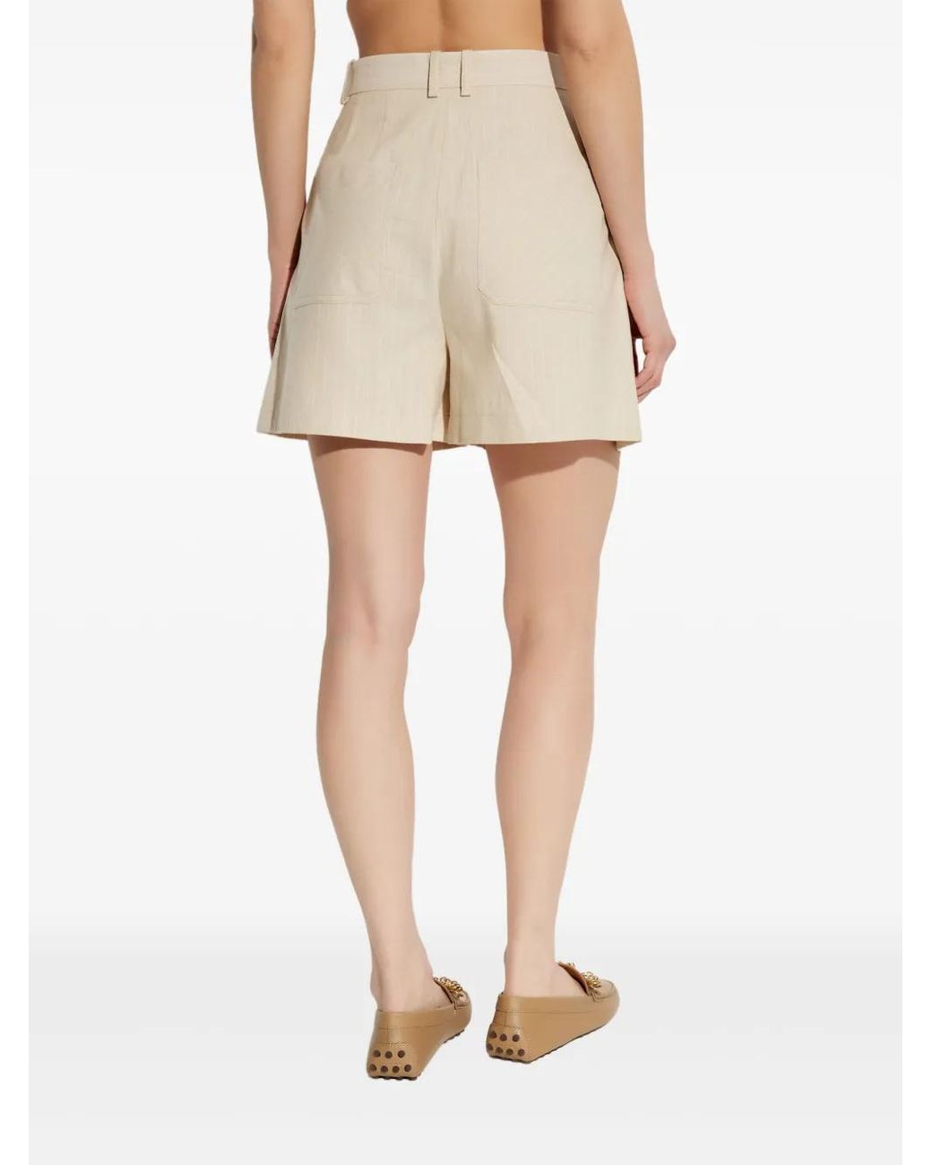 Paul Smith Natural Pleated High-Rise Shorts