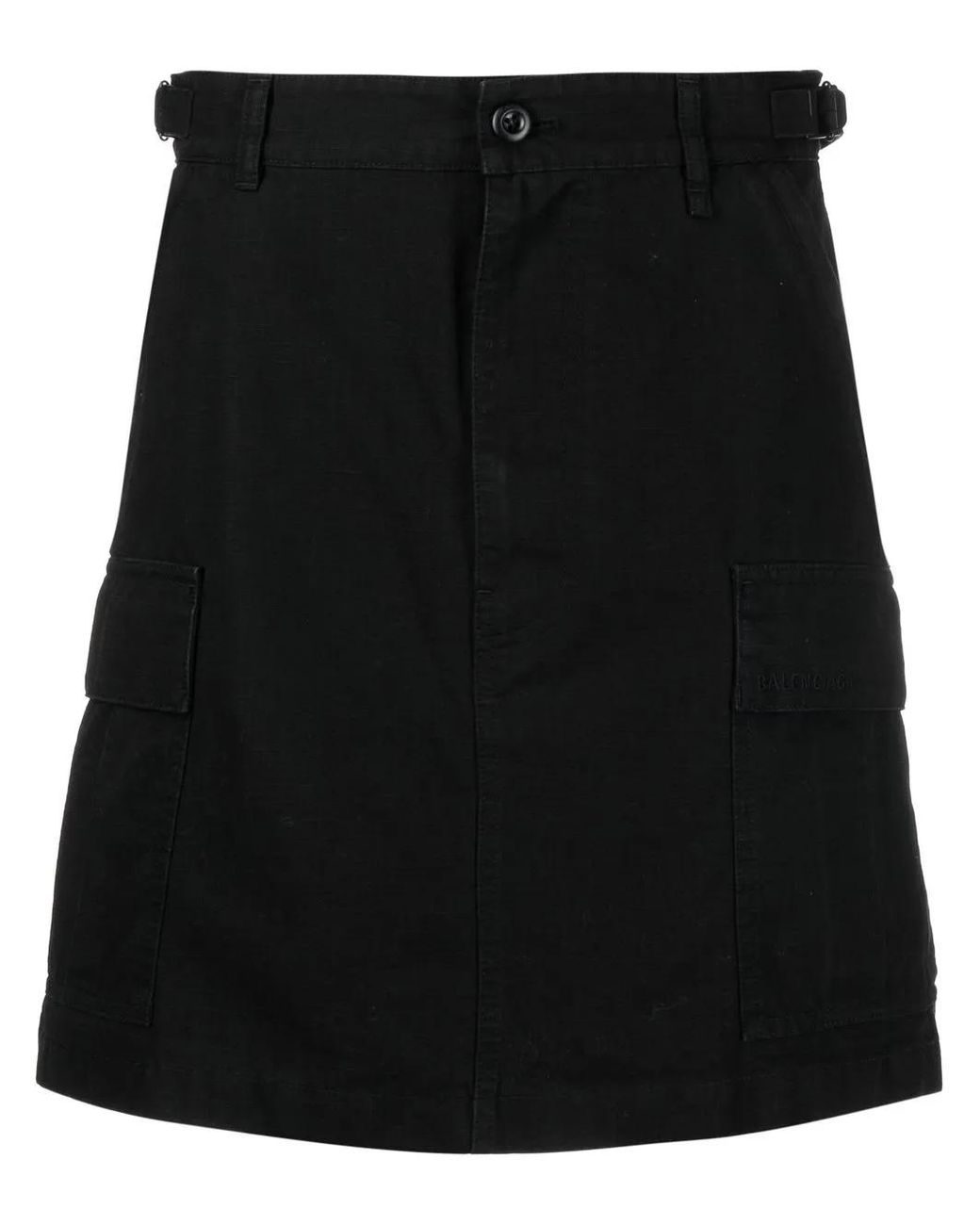 Balenciaga Black Cargo A-Line Skirt