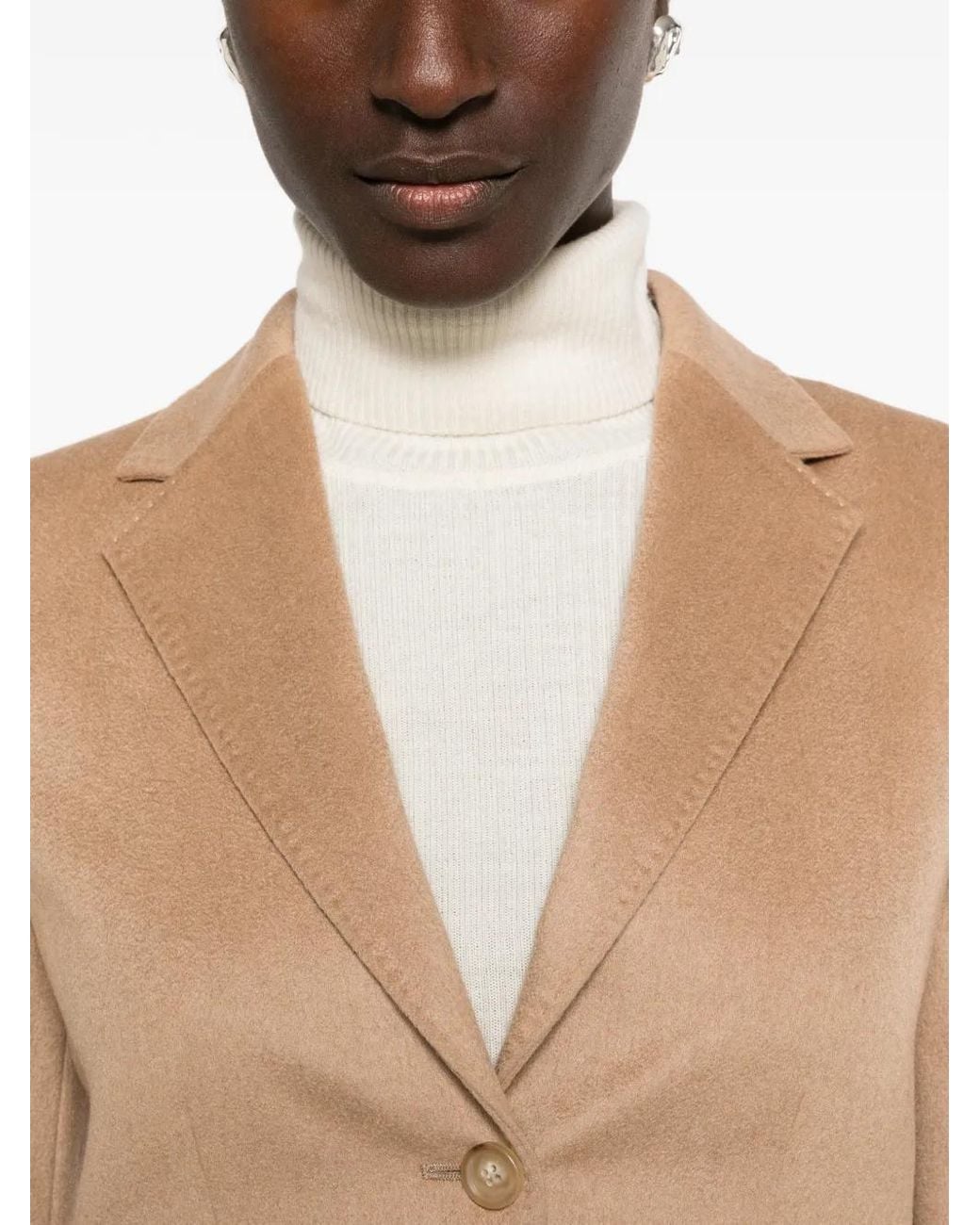 Max Mara Natural Veste Crop À Simple Boutonnage