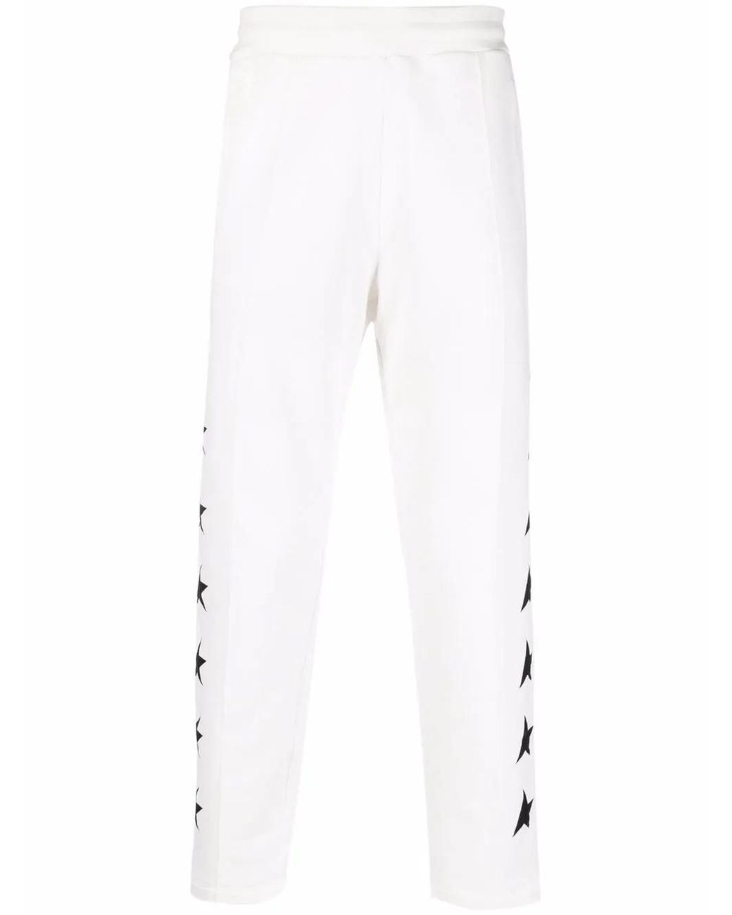 Golden Goose Deluxe Brand White Jogging Pants "Stars" for men