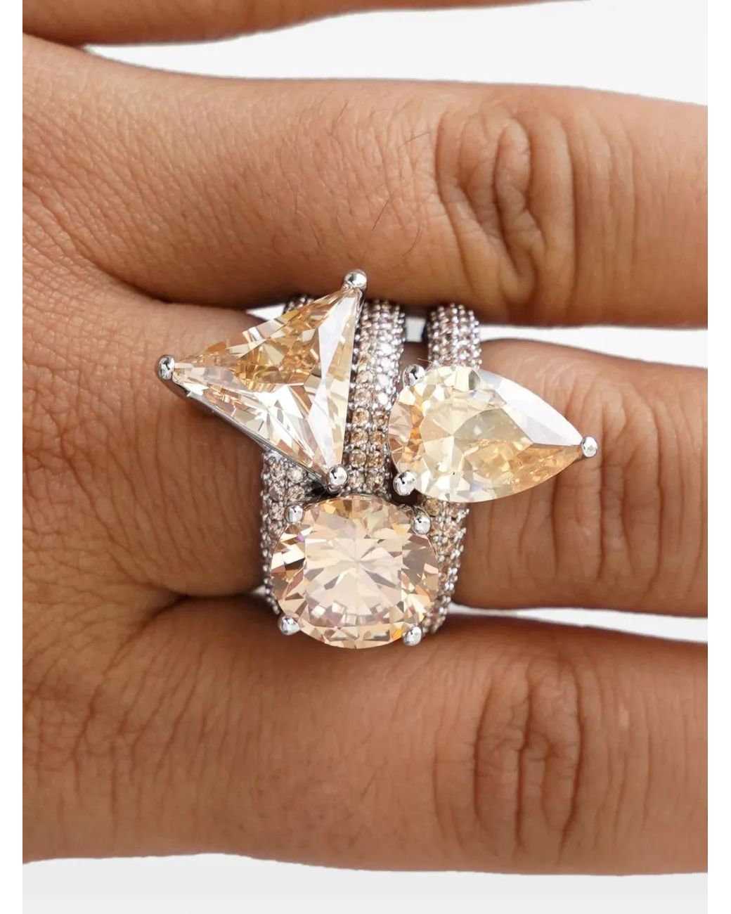 Izabel Display White Mega Drop Ring
