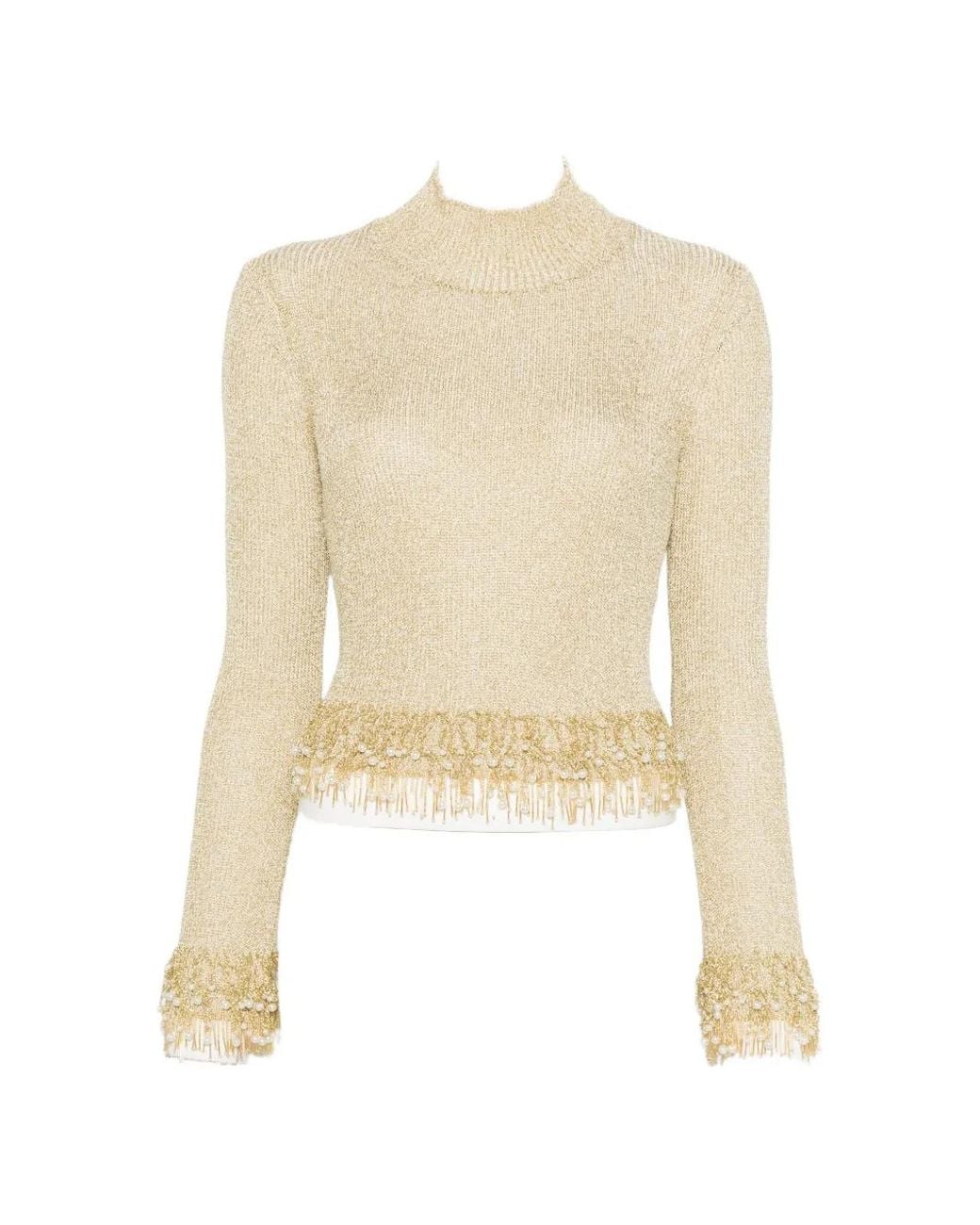 Jonathan Simkhai White Tali Pearl Fringe Top