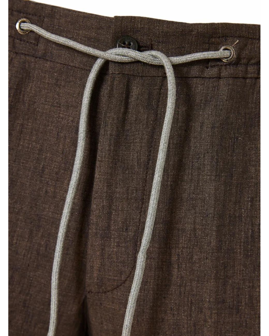 Corneliani Gray Drawstring-Waist Pressed-Crease Trousers for men