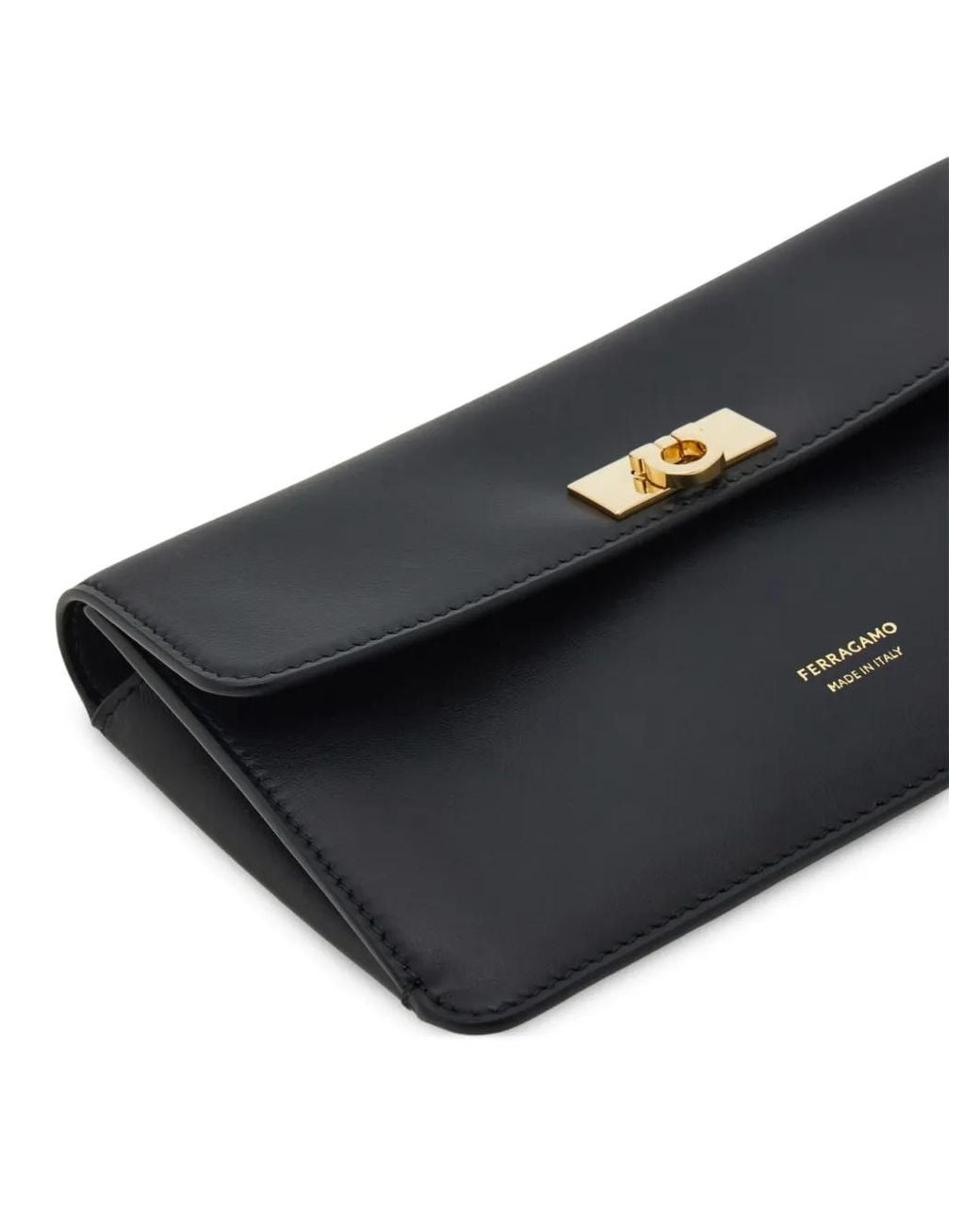 Ferragamo Black Flat Gancini Minibag