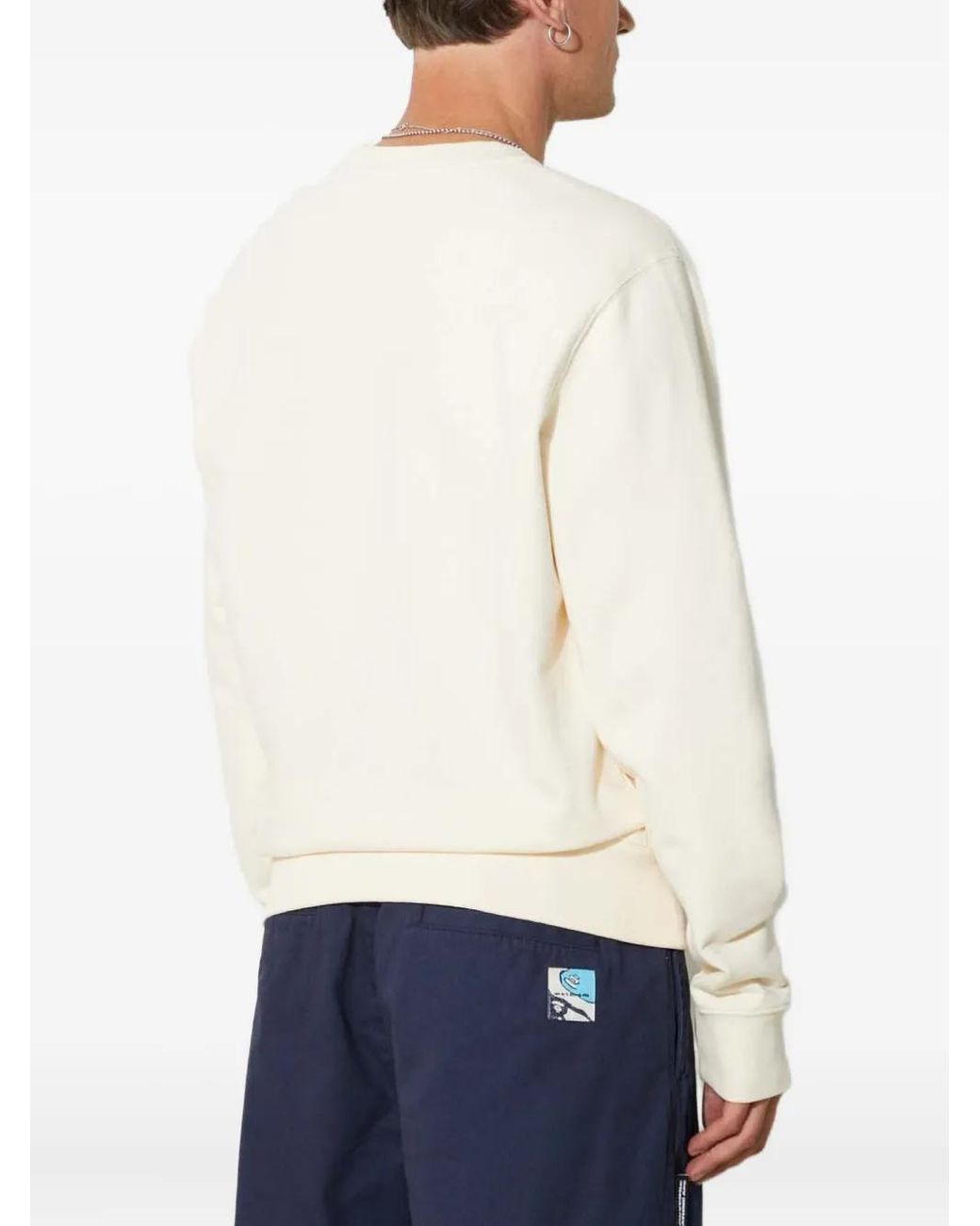 Filling Pieces White Embroidered-Patch Crew-Neck Sweatshirt for men