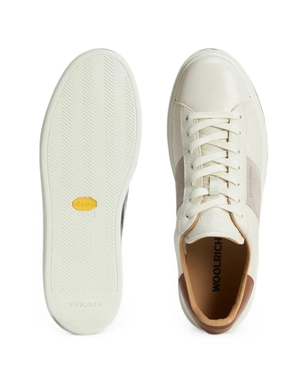 Woolrich White Baskets Classic Court Leather À Empiècements for men