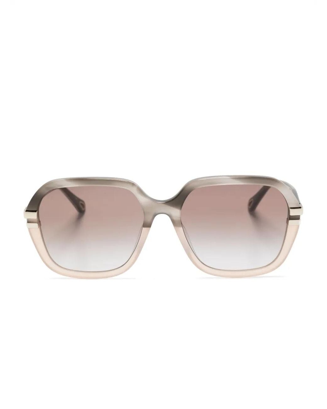 Chloé Pink Ombré-Effect Square-Frame Sunglasses