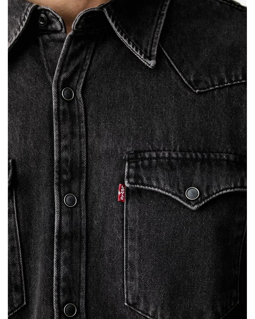Levi's Black Barstow Western-Yoke Denim Shirt for men