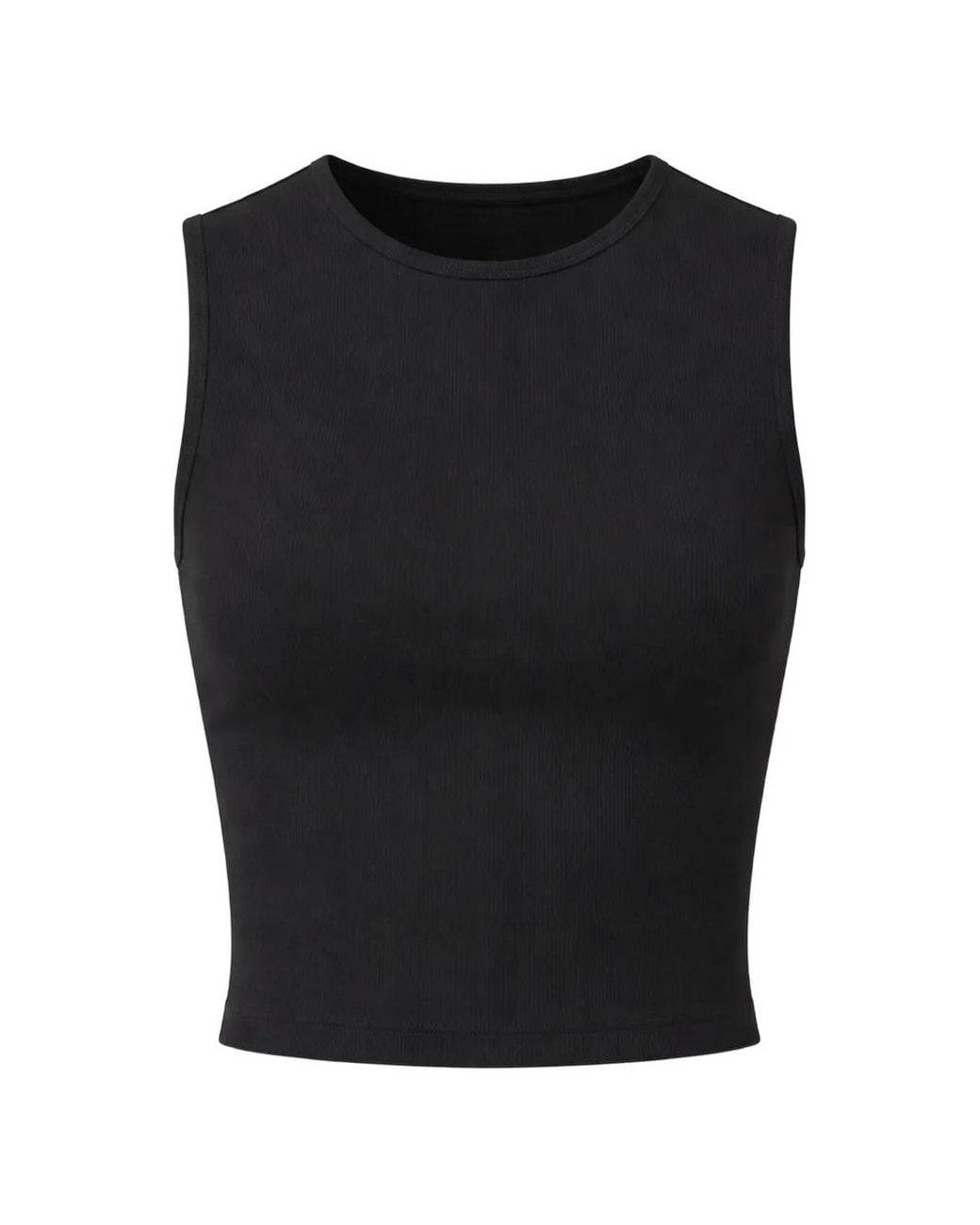Reformation Black Cropped Round-Neck Tank Top