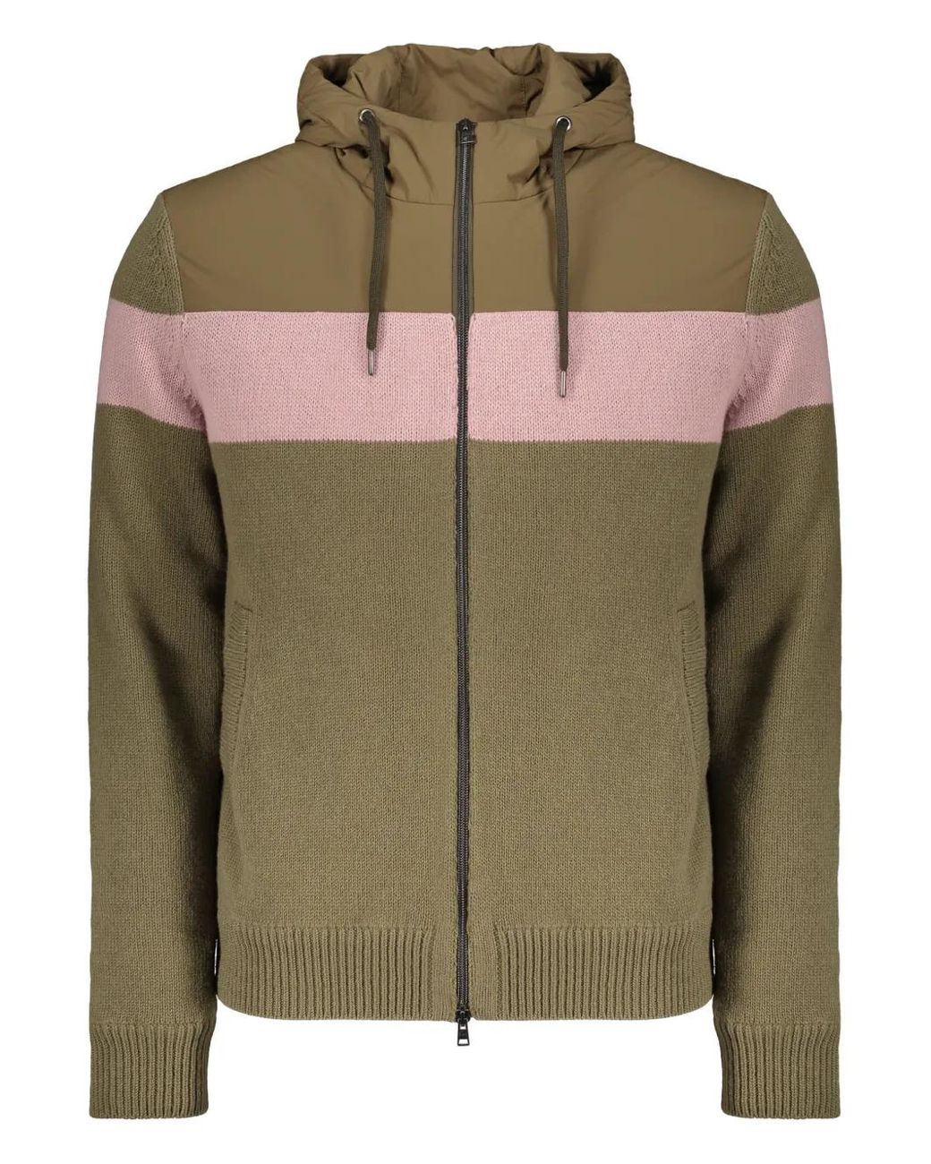 Herno Green Stripe Hoodie for men