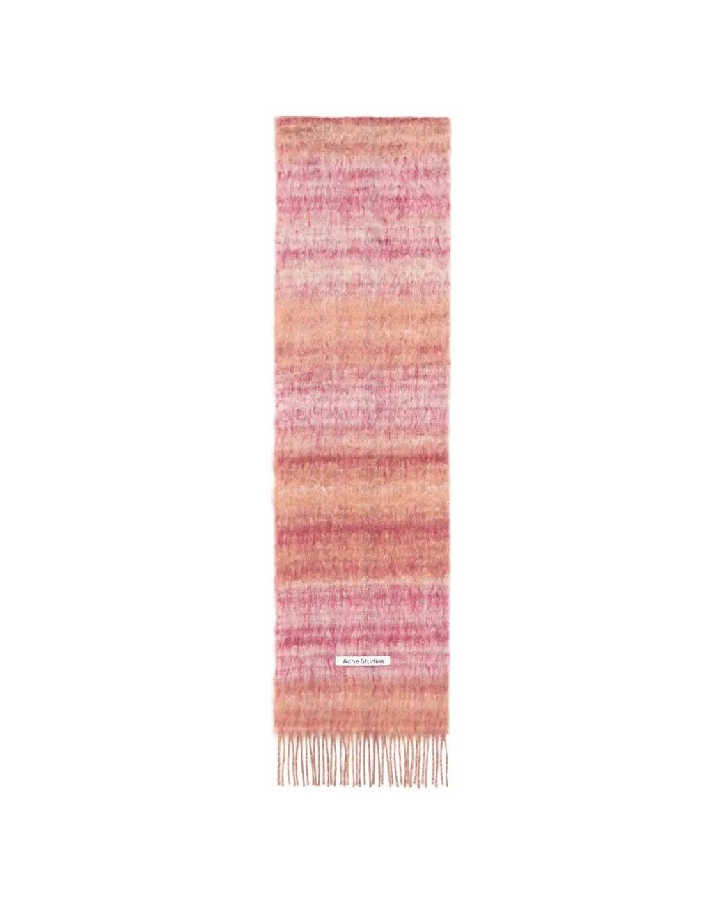 Acne Pink Fringed Mohair Scarf