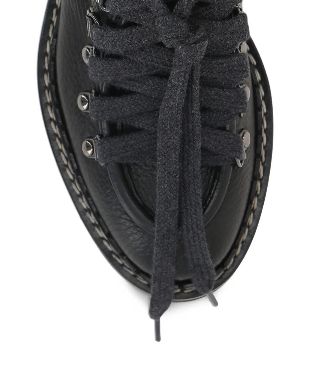 Doucal's Black Lace-Up Grained Leather Derby Shoes