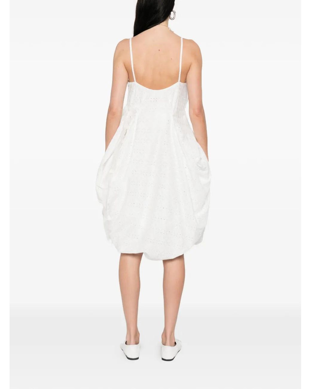 PAULINE DUJANCOURT White Ruched Sleeveless Dress