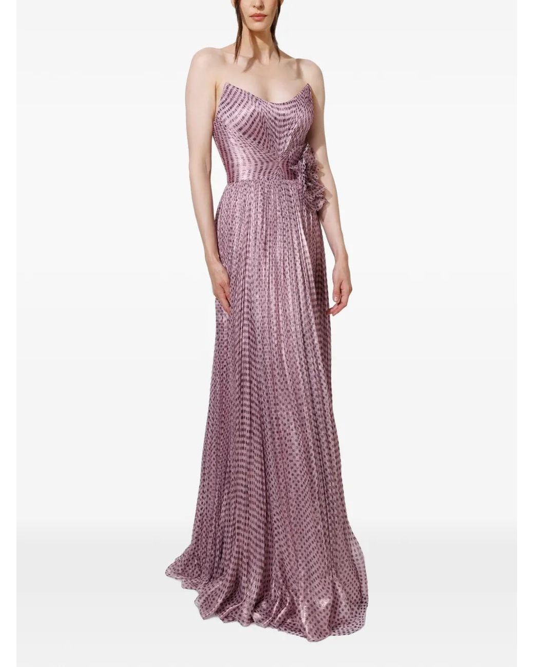 IRIS SERBAN Purple Lavinia Dots Maxi Dress