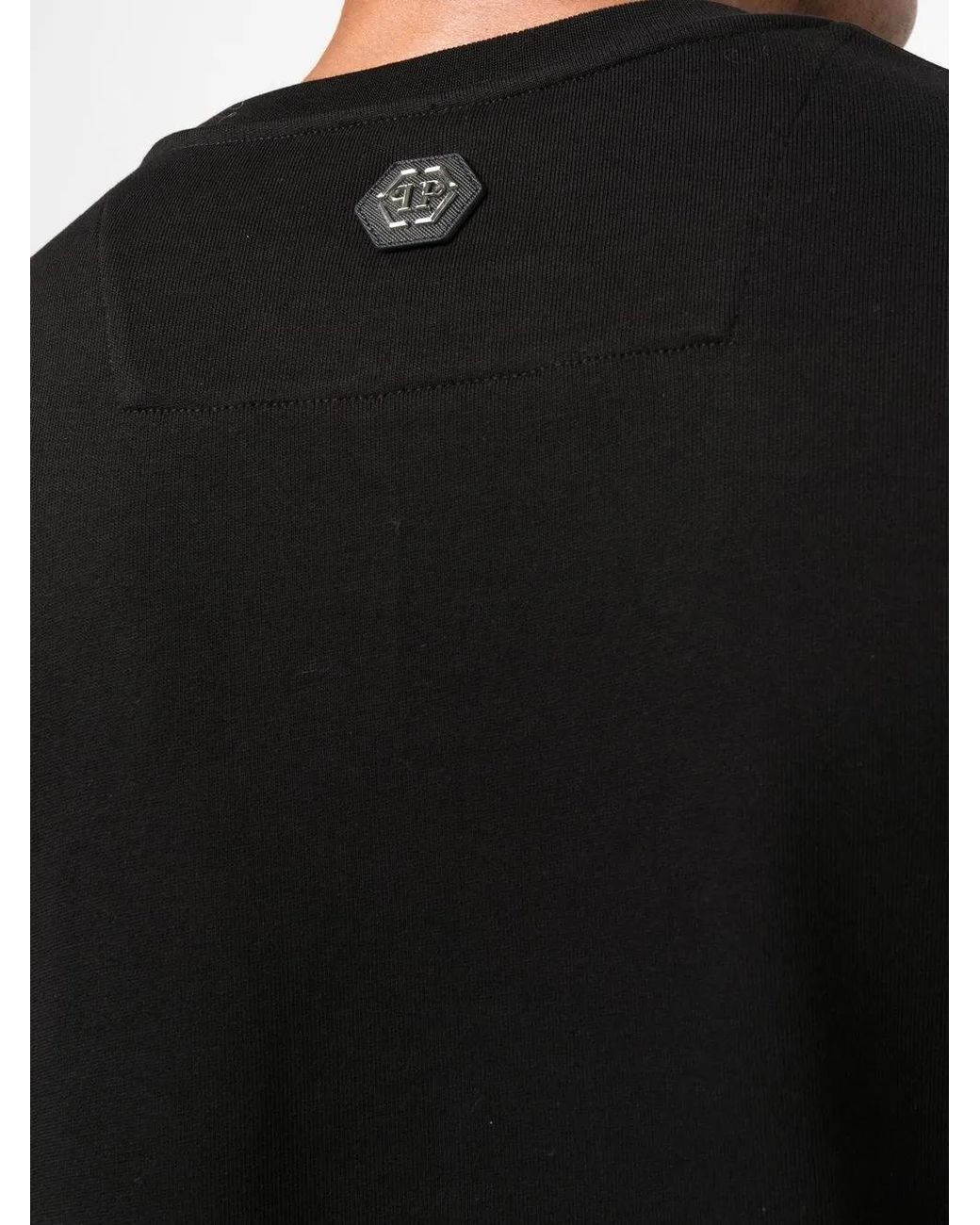 Philipp Plein Black Logo Crew-Neck Jumper for men