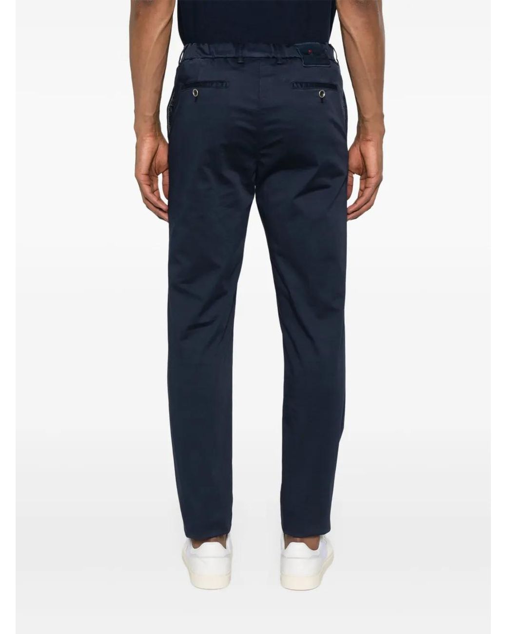 Kiton Chino Met Logopatch in het Blue voor heren