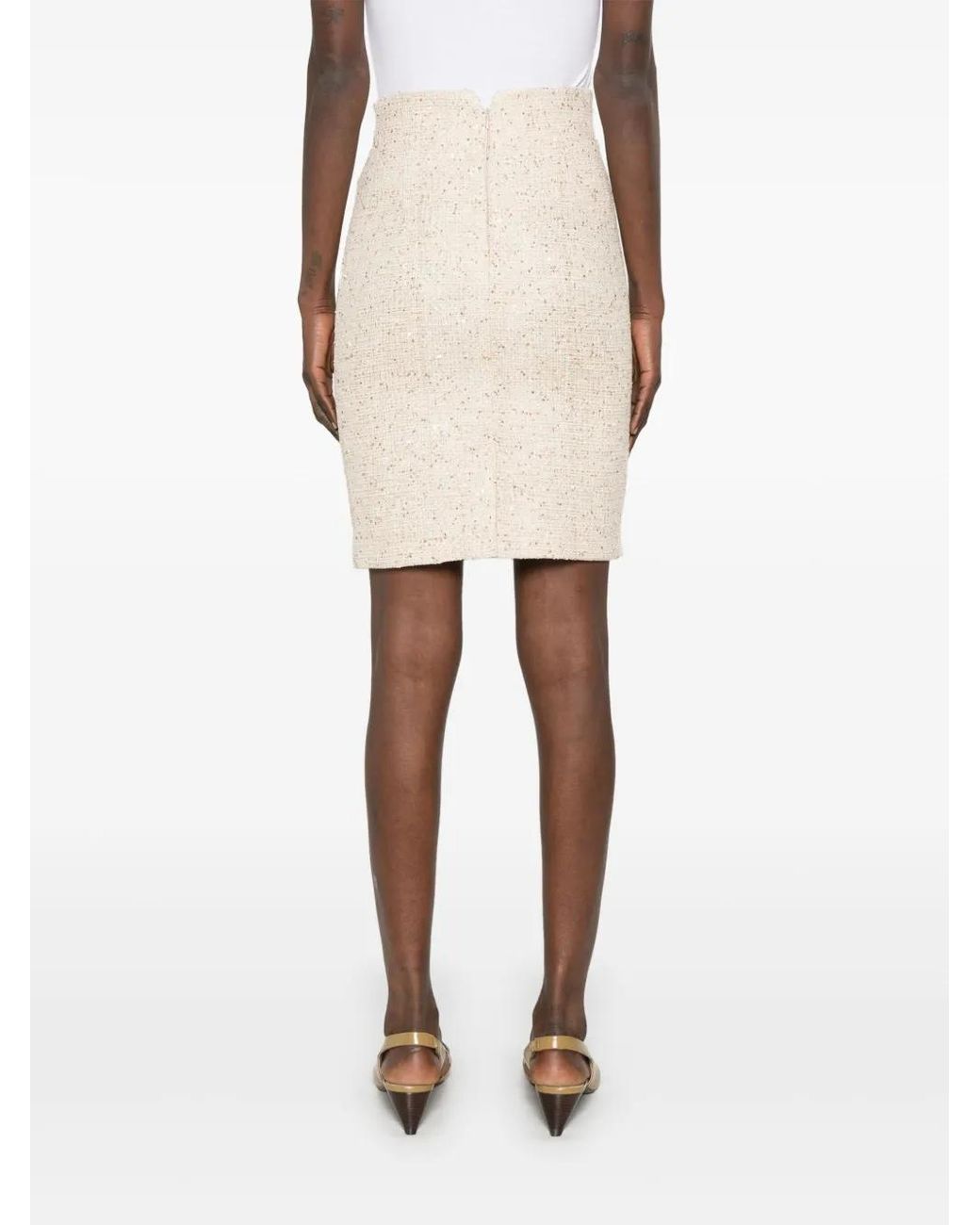 Tagliatore Tweed Mini-Rok in het Natural