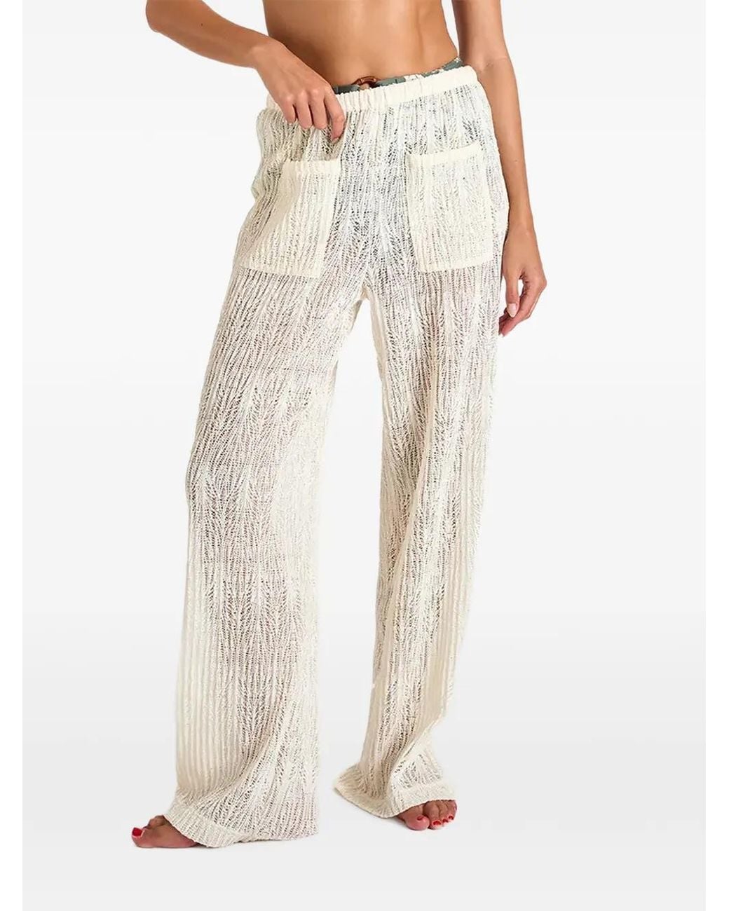 Banana Moon White Osmoze Beachsoul Pointelle-Knit Trousers