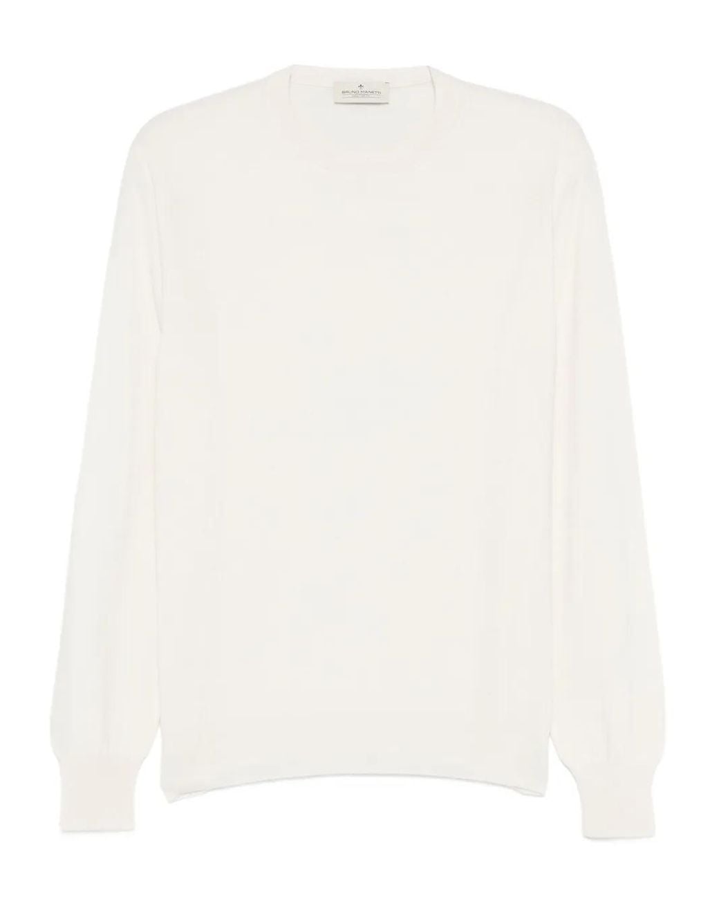 Bruno Manetti White Fine-Knit Jumper for men