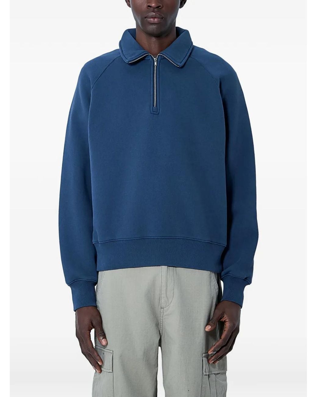 Stussy Blue Zip-Fastening Sweatshirt for men