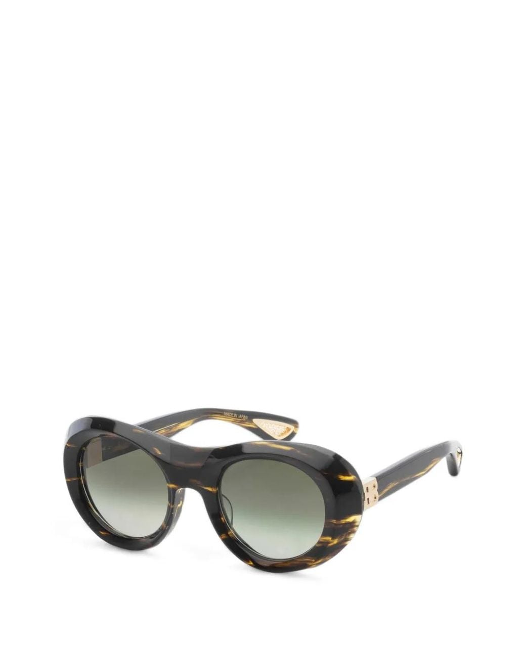 Bugatti Metallic Lunettes De Soleil Rondes À Effet Écailles De Tortue