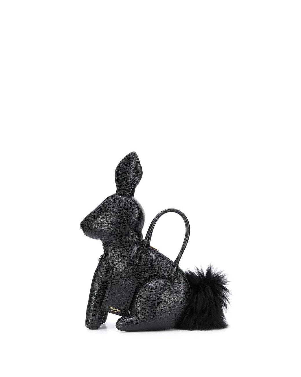 Thom Browne Black Rabbit Pebbled Bag