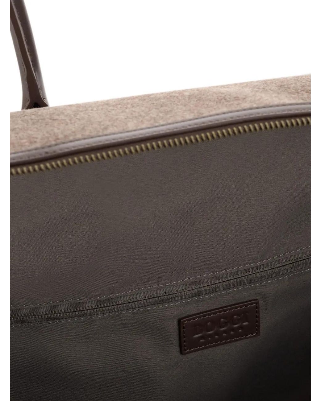Boggi Brown Sac Fourre-Tout En Cuir Et Laine Mélangés for men
