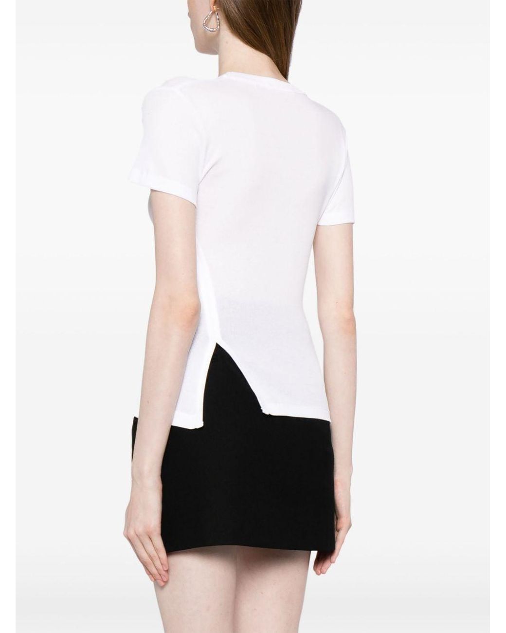 Helmut Lang Asymmetric Short-sleeve Top in White