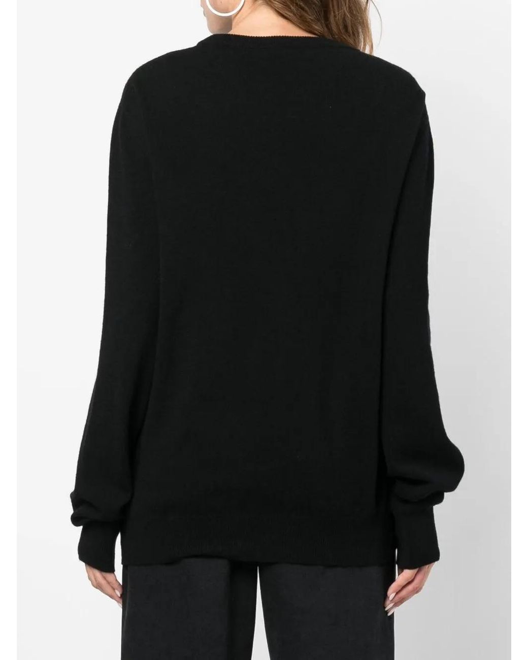 Philipp Plein Black Studded-Skull Cashmere Pullover