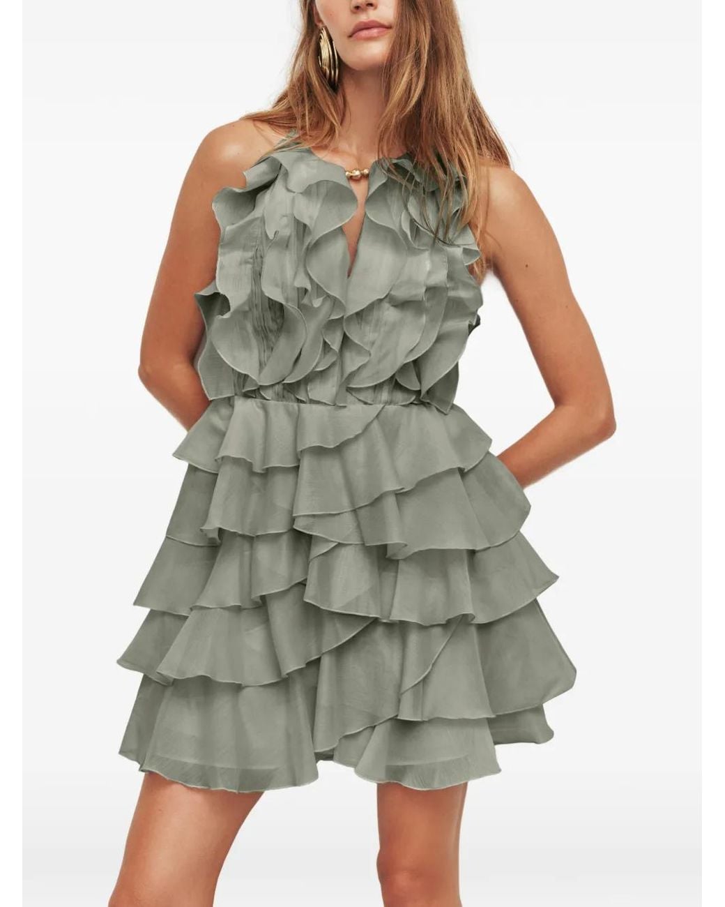 Aje. Gray Cleo Mini Dress