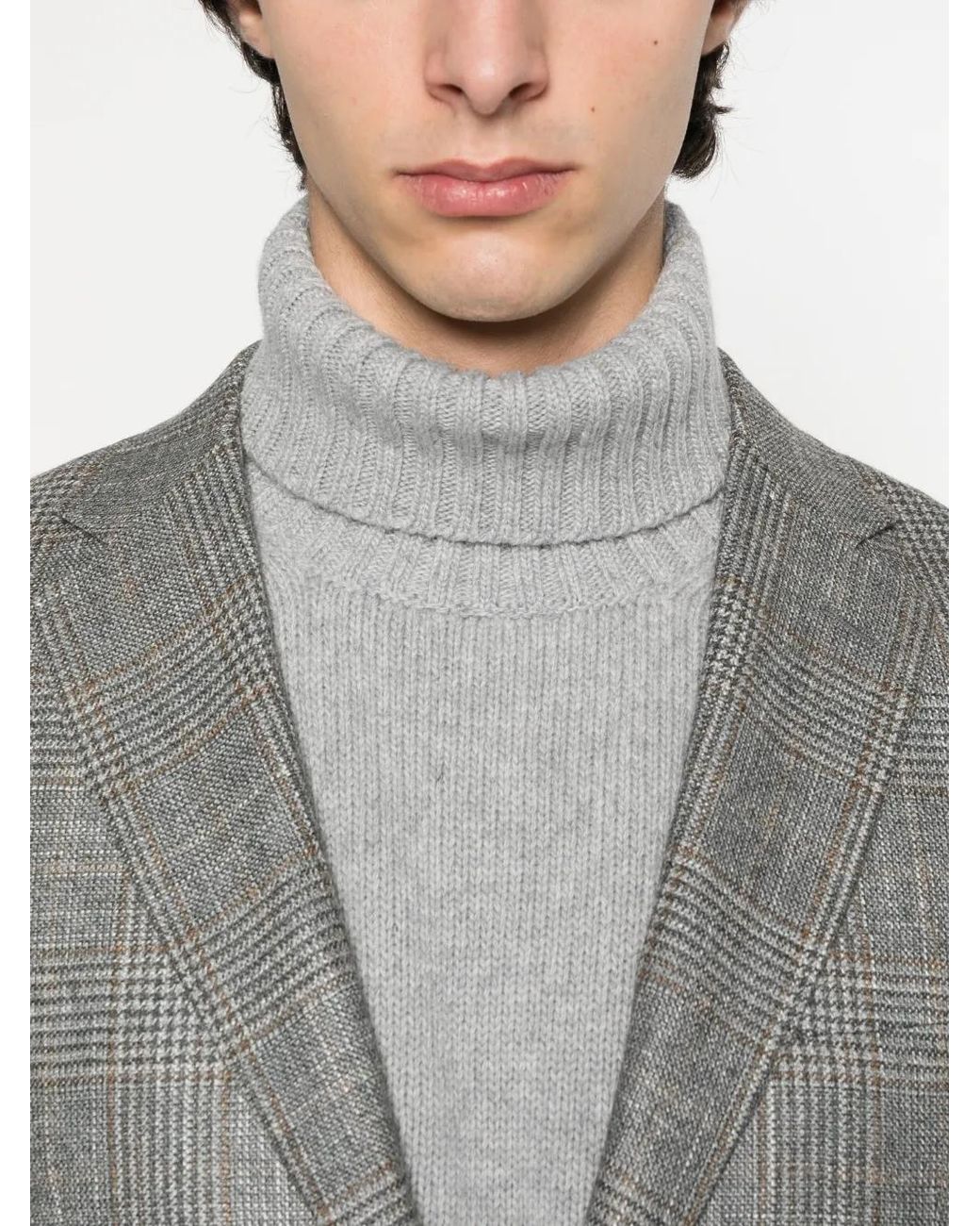 Jersey Con Cuello Alto Fedeli de hombre de color Gray