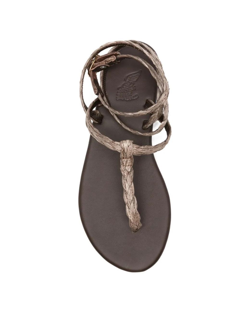 Ancient Greek Sandals White Kalamida Flat Sandals