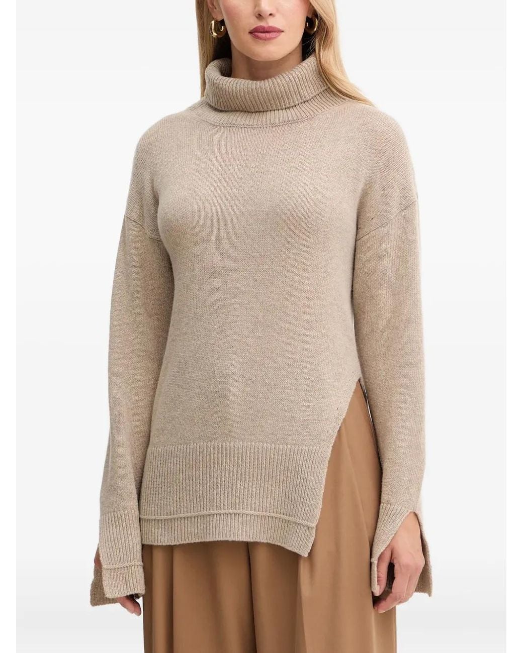 SIMONA CORSELLINI Natural Turtleneck Sweater