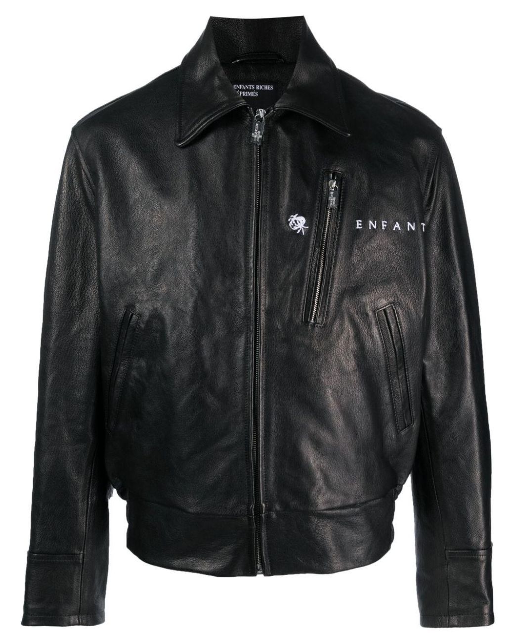 opium paint leather flight jacket