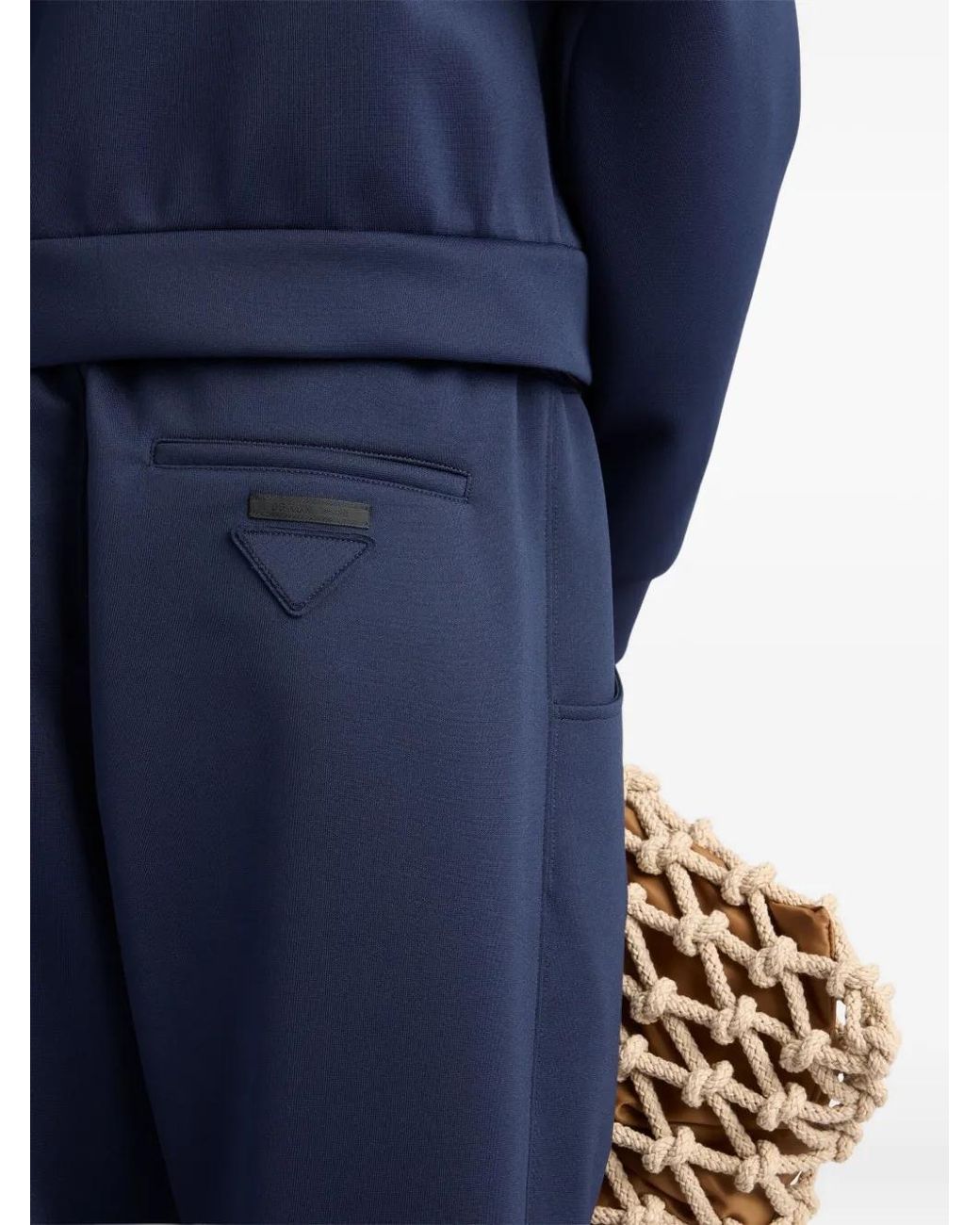 Prada Blue Technical Fleece Trousers for men