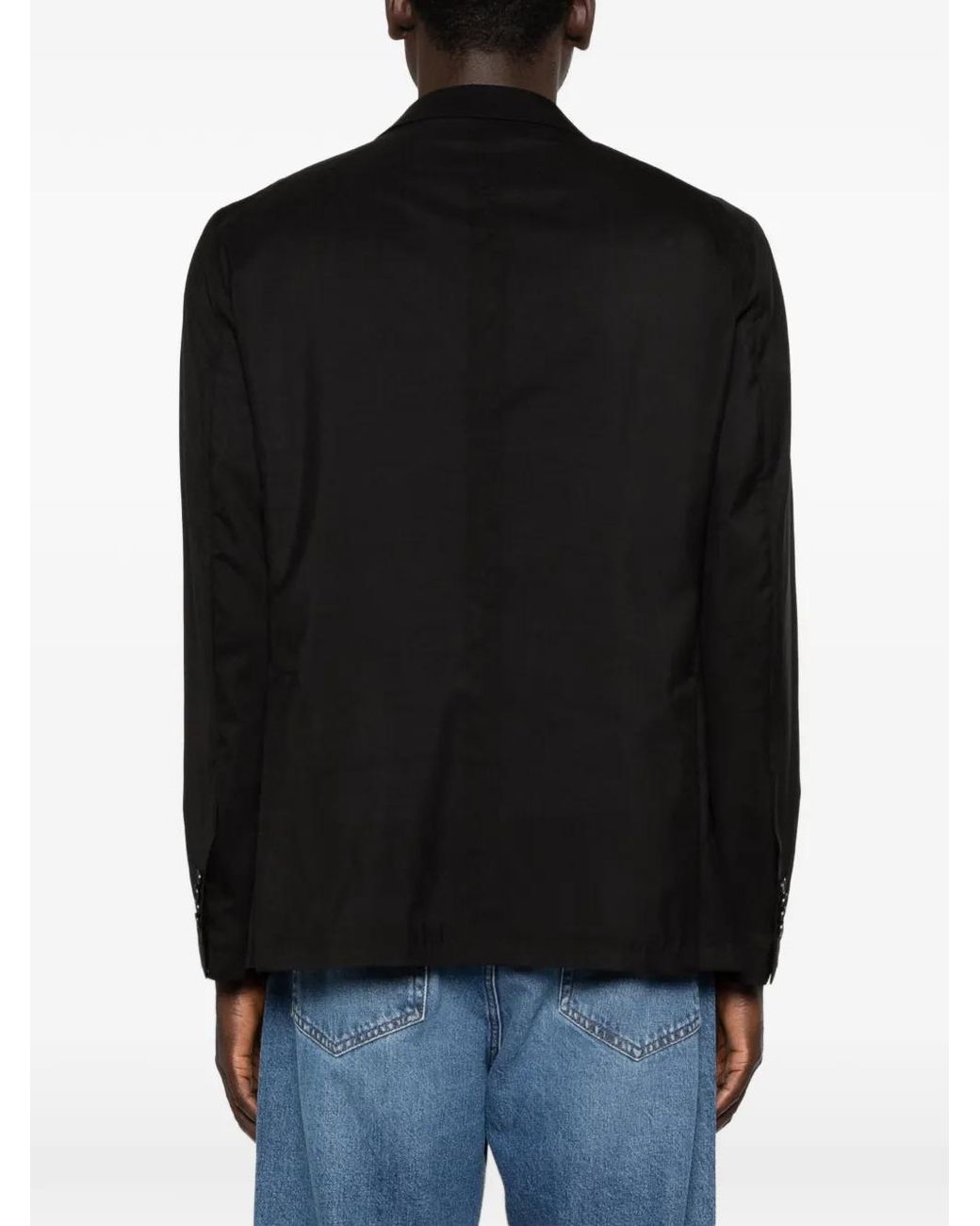 Tagliatore Black Button Single-Breasted Jacket for men