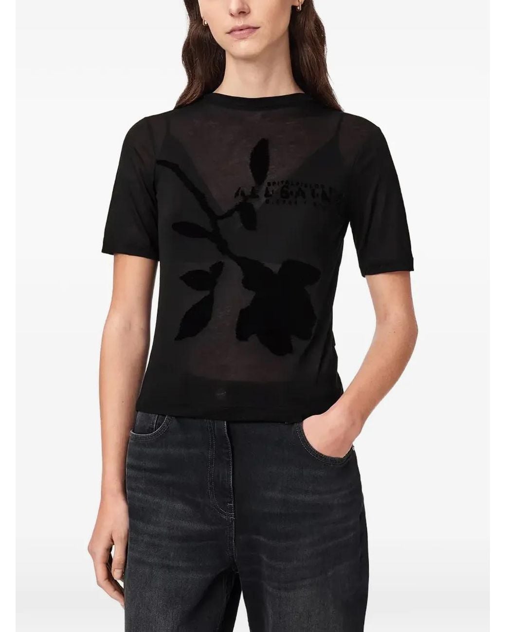 AllSaints Black Athea Crew Neck T-Shirt