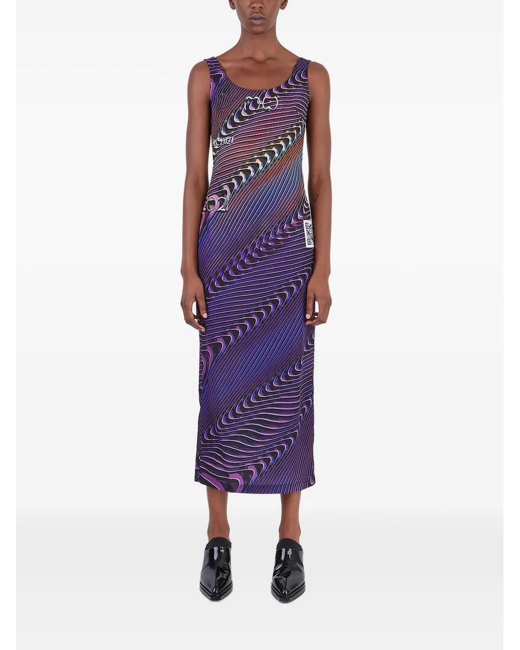 Maisie Wilen Purple Graphic Sleeveless Maxi Dress