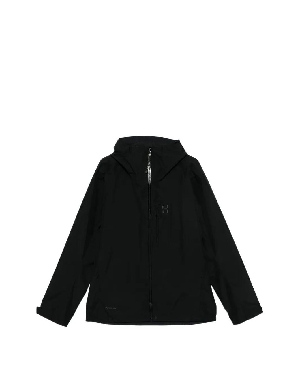 Haglöfs Black Logo-Patch Hooded Jacket for men