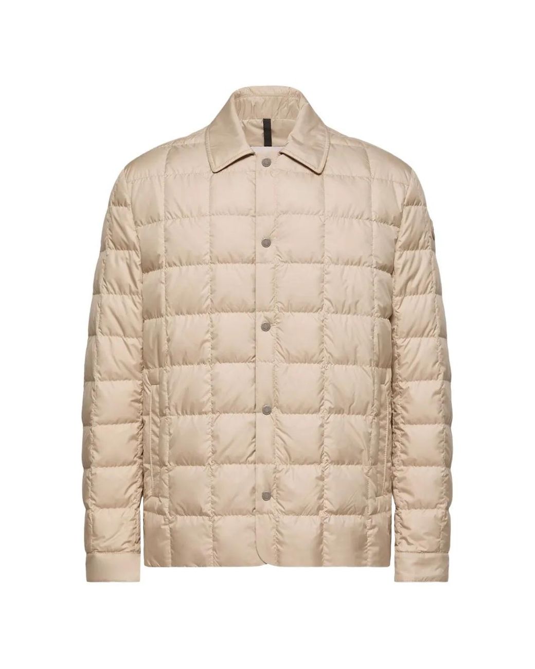 Moncler Natural Castellana Down Quilted Press-Stud Shirt Jacket for men