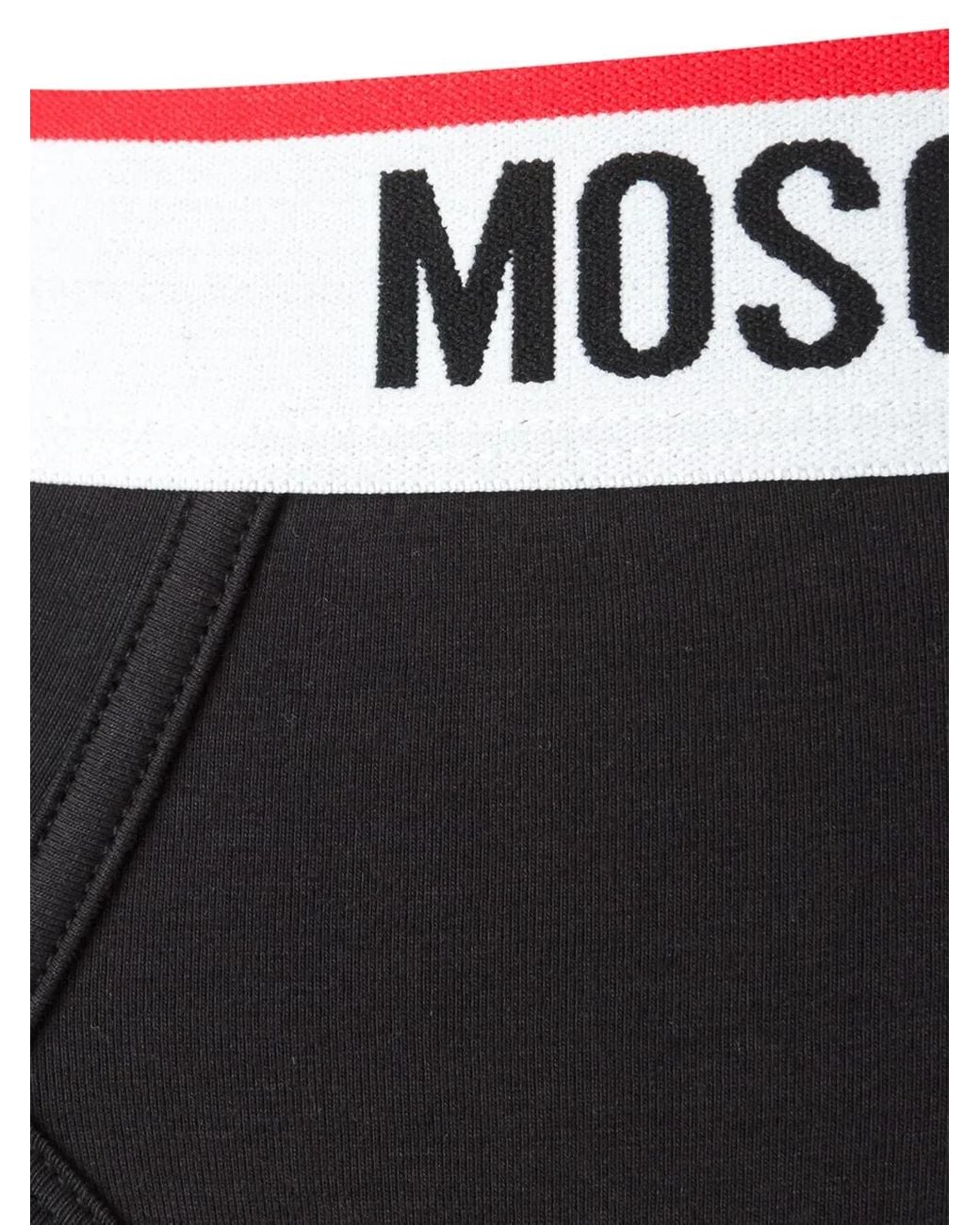 Moschino Black Logo-Strap Briefs (Set Of Two) for men