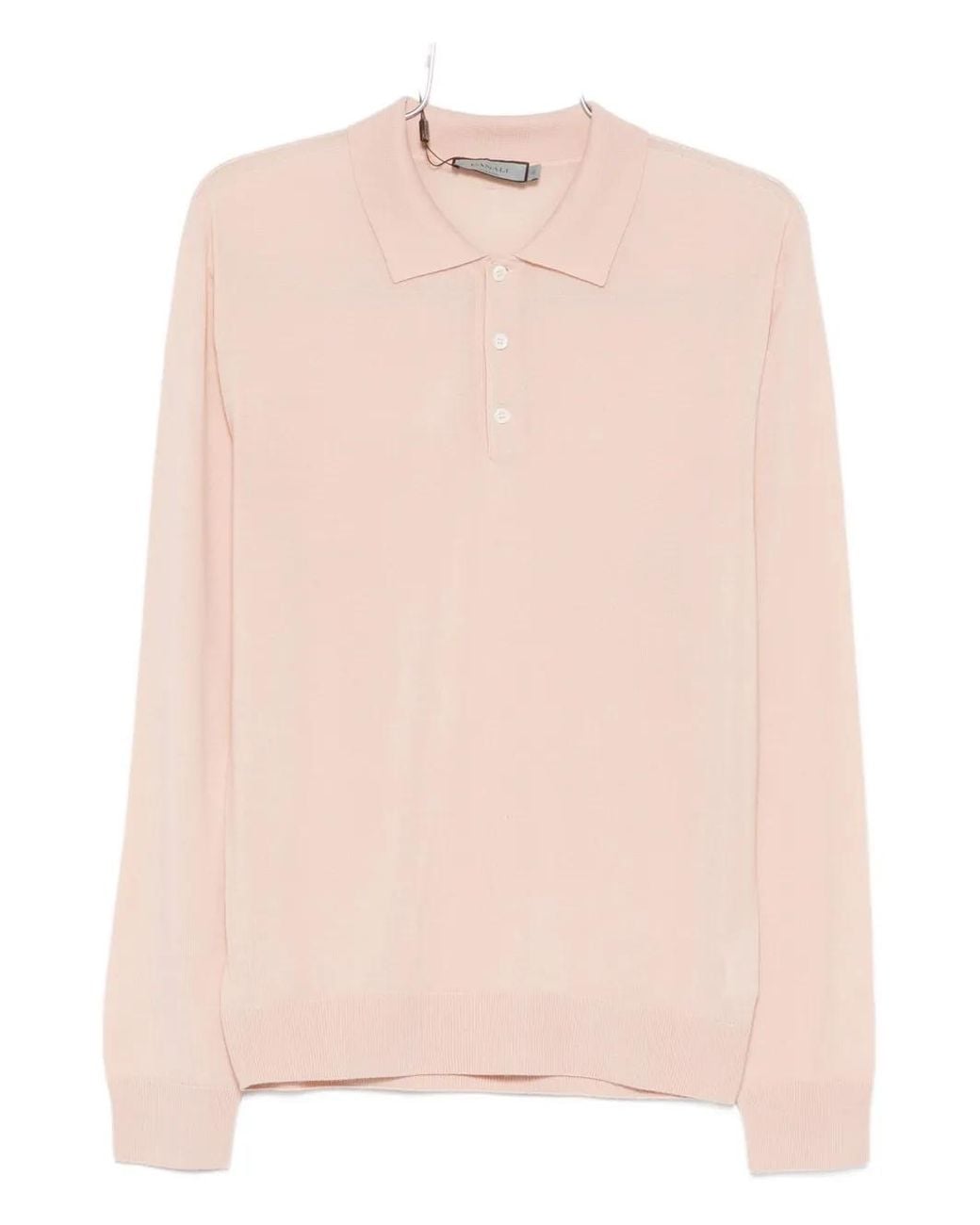 Canali Pink Buttoned Polo Shirt for men