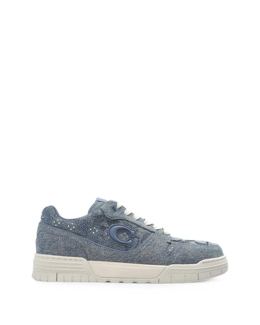 COACH Blue Sports Shoes With Shimmering Sequins