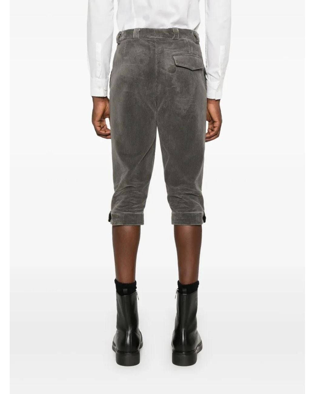 Rier Gray Corduroy Shorts for men