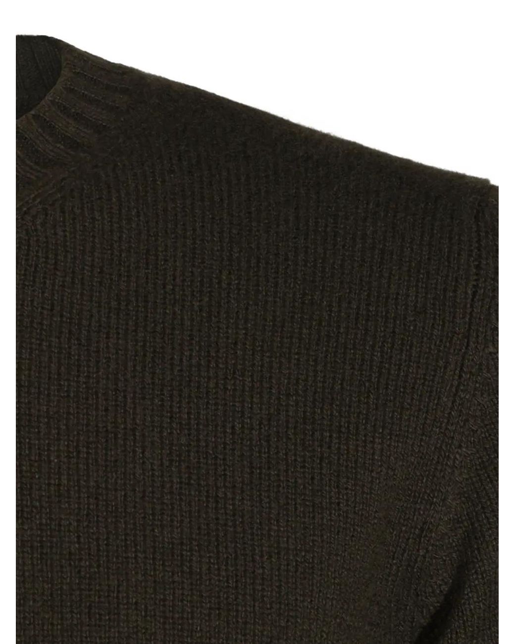 Piacenza Cashmere Black Ribbed-Knit Sweater for men