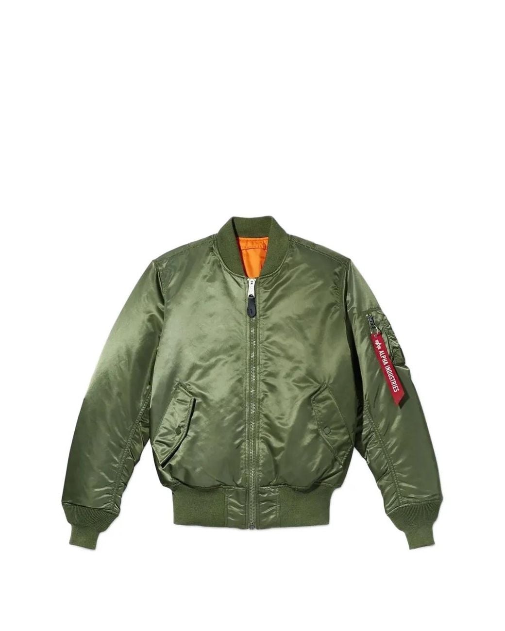 Alpha Industries Green Ma-1 Heritage Zip Bomber Jacket