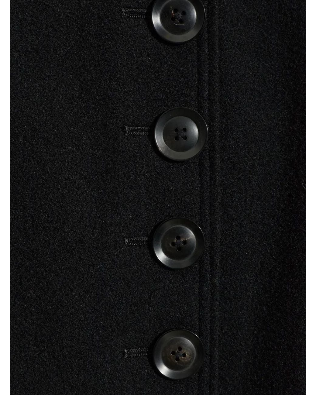 Yohji Yamamoto Black Manteau À Boutonnière Croisée for men