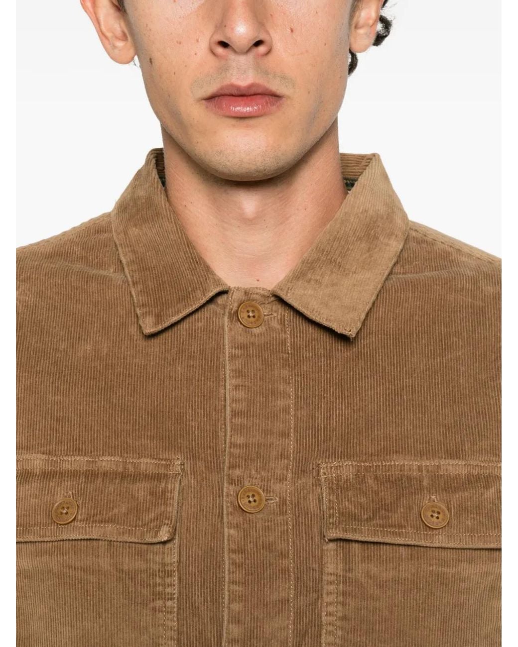 Barbour Natural Corduroy Flap-Pocket Shirt for men