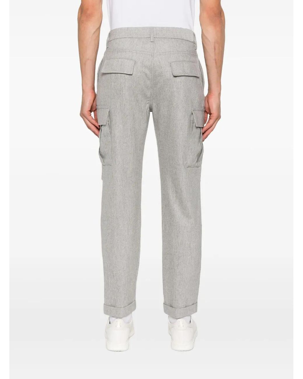 Eleventy Gray Cargo-Pockets Trousers for men